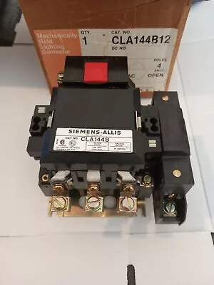 Buy Siemens Cla144b12 4 Pole  20 Amp  Mechanically Held Lighting  Contactor Nib • 119.99$