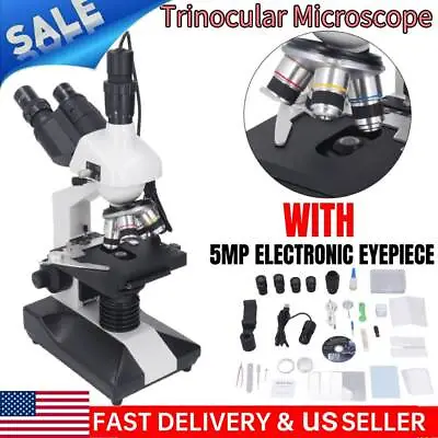Buy 40X-5000X Student Biological Portable Compound Microscope W/ Electronic Eyepiece • 195.65$