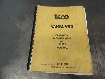 Buy Teco Vanguard V5-41 V5-45 V5-50 V5-55 Aerial Device Maintenance & Parts Manual • 60$
