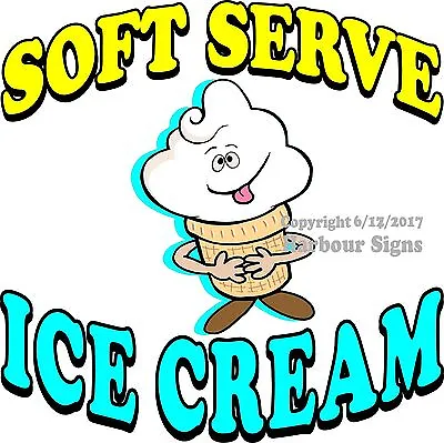Buy Soft Serve Ice Cream DECAL (Choose Your Size) Cone Food Truck Concession Sticker • 16.99$