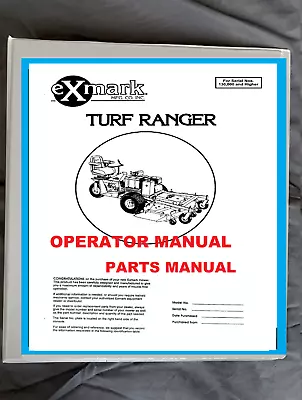 Buy ExMark TURF RANGER Zero Turn Mower Operator & Parts Manual Printed Free Ship • 38.99$