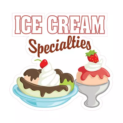 Buy Food Truck Decals Ice Cream Specialties Retail Concession Concession Sign Red • 72.99$
