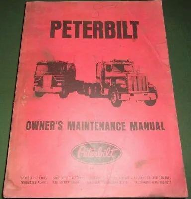 Buy Peterbilt 359 362 310 Truck Owners Maintenance Repair Shop Service Manual 1970s • 159.99$