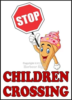 Buy Ice Cream Stop Children Crossing DECAL Food Truck Concession Sticker • 13.99$