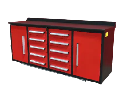 Buy Work Bench Storage Cabinets With Workbench  7FT 10 Drawers 2 Cabinets Steelman • 3,003$