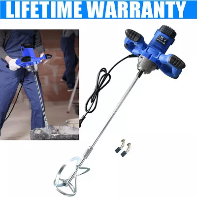 Buy Electric Paddle Mixer Handheld Plaster Grout Paint Thinset Mortar Mixer Stirring • 45.30$