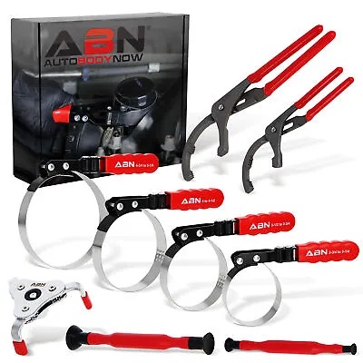 Buy ABN Adjustable Oil Filter Wrench Set - 9pc Oil Change Tool Kit For Vehicles • 40.99$