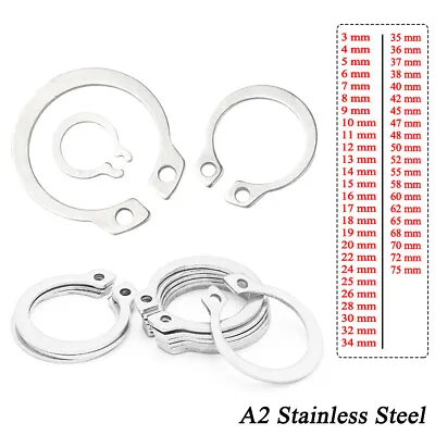 Buy C Circlips External Retaining Rings For Shaft 3-75mm DIN 471 A2 Stainless Steel • 37.49$