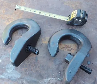 Buy PAIR OF LARGE FORGED 6-TON TRUCK MARINE TOWING OR LIFTING HOOKS 7/8  X 10 BOLT • 39.99$