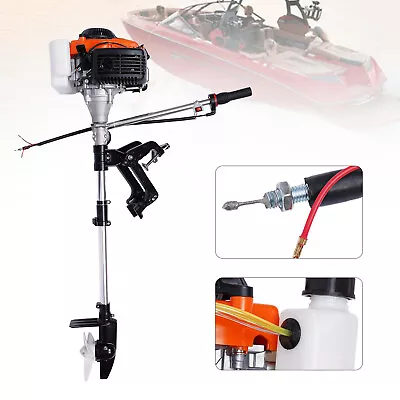 Buy 4HP 4 Stroke Outboard Motor Fishing Boat Gasoline Engine Heavy Duty Air Cooling • 242$