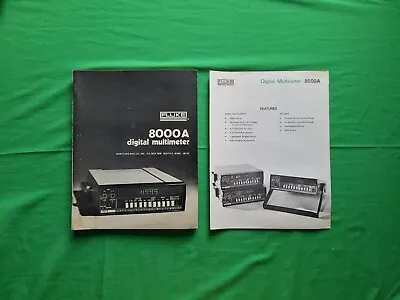 Buy Fluke Model 8000A Digital Multimeter Instruction Manual 347906 October 1975 • 29.99$