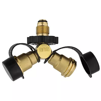 Buy BISupply Propane Tank Adapter - 2 Way Propane Y Splitter POL And QCC1 Connection • 21.49$