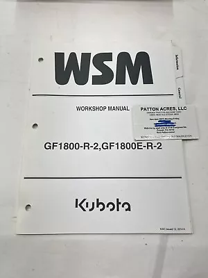 Buy Work Shop Manual For Kubota Lawn Mower Model GF1800-R-2 & GF1800E-R-2 • 26.15$