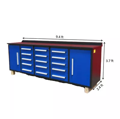 Buy Steelman Storage Cabinet /Work Bench 10 FT 15 Drawers 2 Cabinets Financing Avail • 4,090$