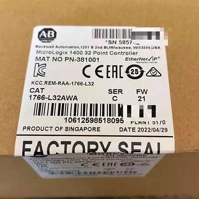 Buy NEW Factory Sealed Allen Bradley 1766-L32AWA MicroLogix 1400 32 Point Controller • 497.99$