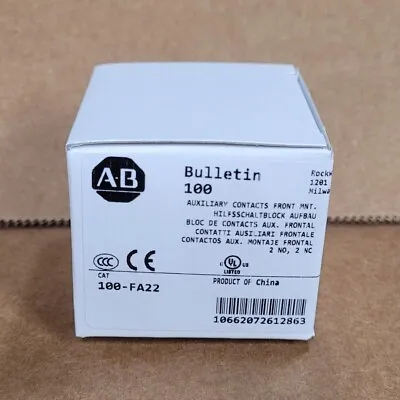 Buy Allen Bradley 100-FA22 Auxiliary Contact Front Mount, 2 NO / 2 NC Contact • 18.95$