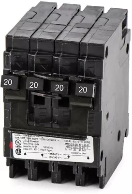 Buy Q22020CT2NC Siemens Quad Circuit Breaker No Clip 2P20/2P20 NEW INVENTORY • 69.24$