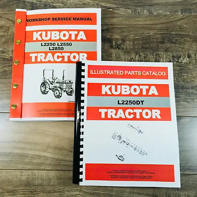 Buy Kubota L2250 Tractor Service Manual Parts Catalog Repair Shop Workshop Book Set • 69.97$