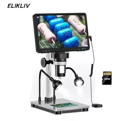 Buy Elikliv USB Digital Microscope 1200X 7  LCD 1080P HD Camera Soldering Microscope • 79.98$