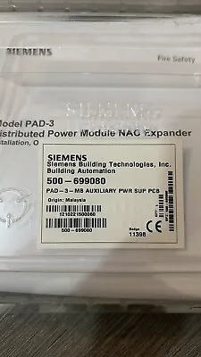Buy New Siemens PAD-3 Distributed Power Module NAC Expander Power Supply • 300$