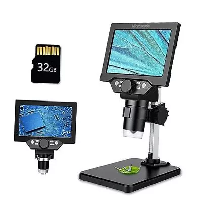 Buy LCD Digital Microscope,5.5 Inch 1080P 10 Megapixels,1-1000X Dark Black • 90.33$