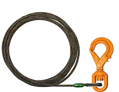 Buy 9/16  X 250' Steel Winch Line Wrecker Cable Self Locking Positive Latch Hook • 497.88$
