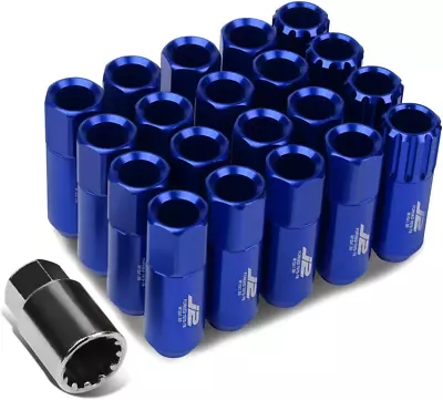 Buy 7075 Aluminum Blue M12 X 1.5 16Pcs L: 60Mm Open End Lug Nut W/4Pcs Lock+Key • 70.99$