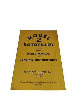 Buy Model 2 Rototiller Parts Manual And General Instructions • 14.95$