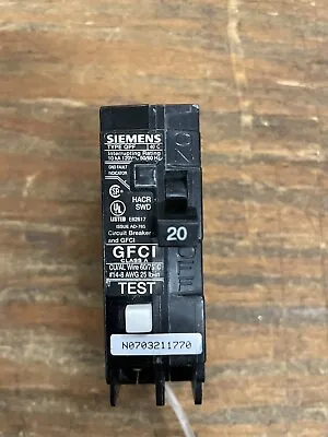 Buy Siemens QF120A 20 Amp Circuit Breaker GFCI Single Pole • 29.98$