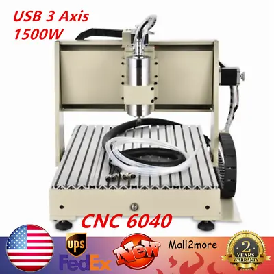 Buy USB 3 Axis 1500W CNC 6040 Router Engraving Machine Metal Steel Milling Cutting • 1,006.06$