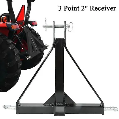 Buy Black 3 Point 2  Receiver Trailer Hitch Category 1 Tractor Tow Draw Bar Pull • 71.50$