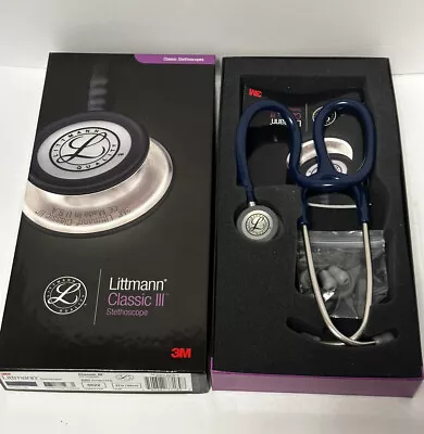 Buy 3M Littmann Classic III Stethoscope, Navy Blue, 5622, New Open Box • 89.99$