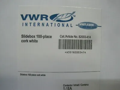 Buy VWR INTERNATIONAL 82003-414 100-PLACE MICROSCOPE CORK WHITE SLIDEBOX Free Ship  • 24.99$