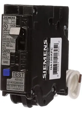 Buy Siemens QA120AFC 20-Amp Single Pole 120-volt Plug-On Combination AFCI Breaker • 41.99$