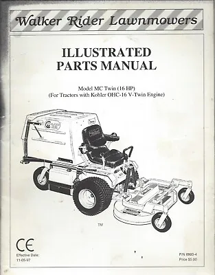 Buy Walker Mower MC Twin (16 Hp) Illustrated Parts Manual • 10$