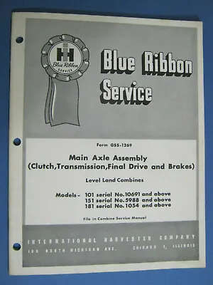 Buy International Service Manual Oem  Gss 1269 Main Axle Assembly Level Land Combine • 29.95$