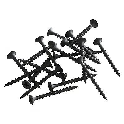 Buy 100 Pack #6 X 1-5/8  Deep Coarse Thread Bugle Head Drywall Screws Black Mdf • 10.14$