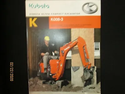 Buy Rare Baby Kubota Ultra Compact Excavator K  K008-3 Brochure Factory Oem Nos Mint • 11.18$