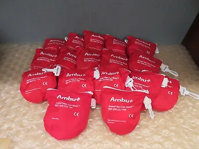 Buy Lot Of 17 AMBU CPR Res-Cue Basic Mask 000252104 Soft Zipper Case W/ Clip #17741 • 350$