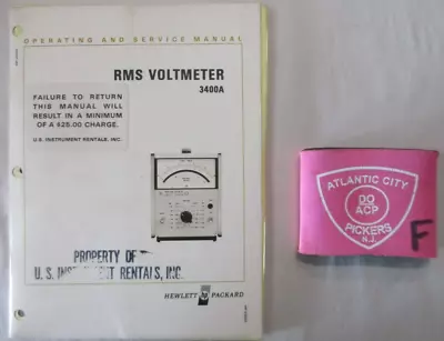 Buy Hewlett Packard 3400a Rms Voltmeter Operating And Service Manual • 21.97$