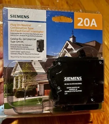Buy New Siemens 20A Plug On Neutral Circut Combination Type Breaker QA120AFCNP • 32.50$