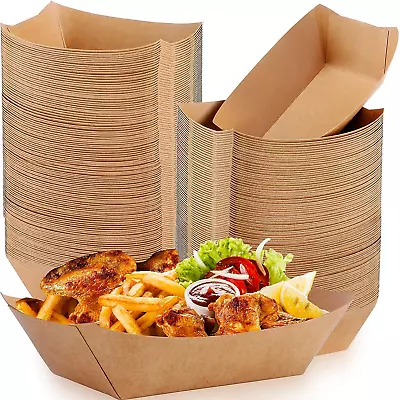 Buy 300 Pack Nacho Hot Dog Trays Disposable Kraft Paper Food Tray Food Serving Boat  • 59.98$