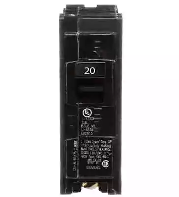Buy Siemens Q120 20Amp Single Pole Standard Trip Circuit Breaker • 10.99$