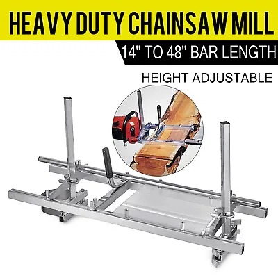 Buy Fits 14 -48  Chainsaw Mill Guide Bar Chain Saw Mill Log Planking Lumber Portable • 79$