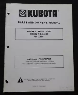 Buy Kubota L285f Tractor Model B9125 Power Steering Unit Parts & Operators Manual • 22.95$