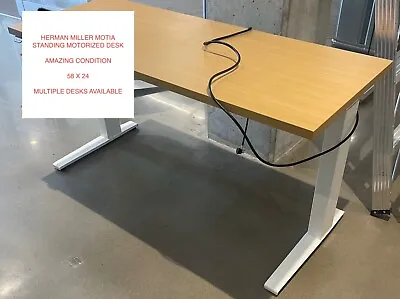 Buy Herman Miller Motia Standing Desk 58 X 24 Wood Top Amazing Condition $1400+ New • 850$