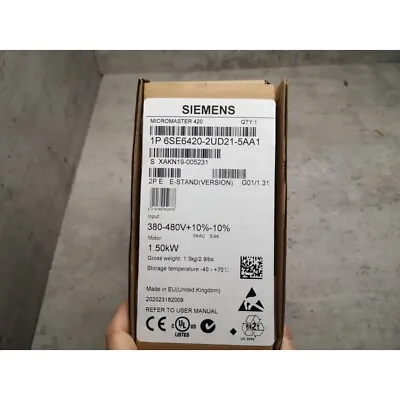 Buy New Siemens MICROMASTER420 Without Filter 6SE6420-2UD21-5AA1 6SE6 420-2UD21-5AA1 • 279.12$