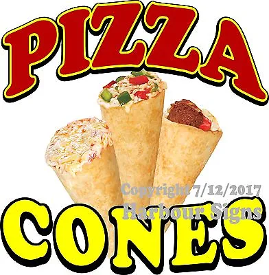 Buy Pizza Cones DECAL (Choose Your Size) Food Truck Concession Vinyl Sign Sticker • 13.99$
