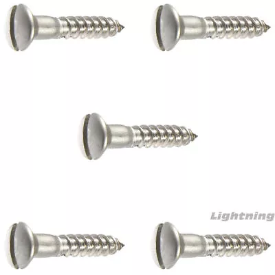 Buy #6 X 1-1/4  Oval Head Wood Screws Slotted Stainless Steel Quantity 50 • 12.17$