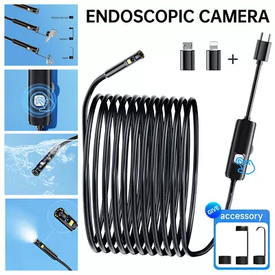 Buy Dual Lens Endoscope Camera Sewer Industrial Pipe Borescope For Android IPhone 15 • 35.14$